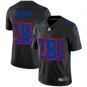 Wholesale Cheap New York Giants #8 Daniel Jones Men\'s Nike Team Logo Dual Overlap Limited NFL Jersey Black