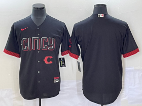 Wholesale Cheap Men\'s Cincinnati Reds Blank Black 2023 City Connect Cool Base Stitched Jersey1