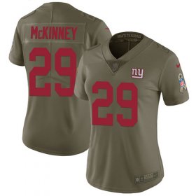 Wholesale Cheap Nike Giants #29 Xavier McKinney Olive Women\'s Stitched NFL Limited 2017 Salute To Service Jersey