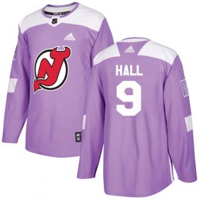 Wholesale Cheap Adidas Devils #9 Taylor Hall Purple Authentic Fights Cancer Stitched NHL Jersey