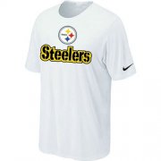 Wholesale Cheap Nike Pittsburgh Steelers Authentic Logo NFL T-Shirt White