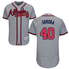 Wholesale Cheap Braves #40 Mike Soroka Grey Flexbase Authentic Collection Stitched MLB Jersey