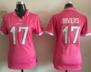 Wholesale Cheap Nike Chargers #17 Philip Rivers Pink Women's Stitched NFL Elite Bubble Gum Jersey
