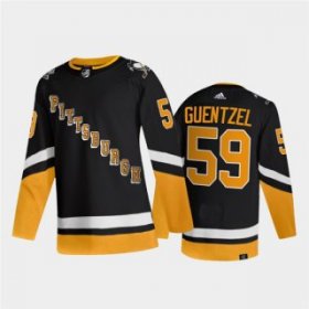 Wholesale Cheap Men\'s Pittsburgh Penguins #59 Jake Guentzel Black 2021-2022 Stitched Jersey