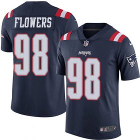 Wholesale Cheap Nike Patriots #98 Trey Flowers Navy Blue Men\'s Stitched NFL Limited Rush Jersey