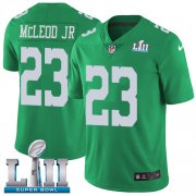 Wholesale Cheap Nike Eagles #23 Rodney McLeod Jr Green Super Bowl LII Youth Stitched NFL Limited Rush Jersey