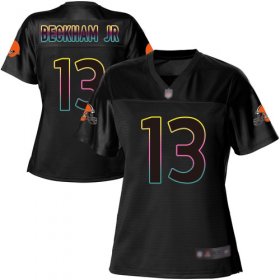 Wholesale Cheap Nike Browns #13 Odell Beckham Jr Black Women\'s NFL Fashion Game Jersey