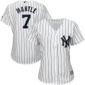 Wholesale Cheap Yankees #7 Mickey Mantle White Strip Women's Fashion Stitched MLB Jersey