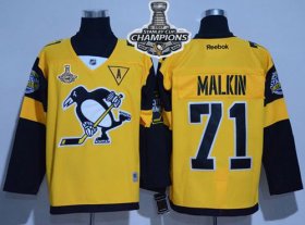 Wholesale Cheap Penguins #71 Evgeni Malkin Gold 2017 Stadium Series Stanley Cup Finals Champions Stitched NHL Jersey