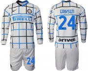 Wholesale Cheap Men 2020-2021 club Inter milan away long sleeve 24 white Soccer Jerseys
