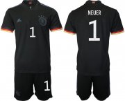 Wholesale Cheap Men 2020-2021 European Cup Germany away black 1 Adidas Soccer Jersey