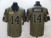 Wholesale Cheap Men's Buffalo Bills #14 Stefon Diggs Nike Olive 2021 Salute To Service Limited Player Jersey