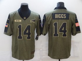 Wholesale Cheap Men\'s Buffalo Bills #14 Stefon Diggs Nike Olive 2021 Salute To Service Limited Player Jersey