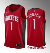 Wholesale Cheap Men's Houston Rockets #1 Amen Thompson Red 2023 Draft Swingman Icon Edition Stitched Basketball Jersey