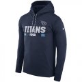Wholesale Cheap Men's Tennessee Titans Nike Navy Sideline ThermaFit Performance PO Hoodie