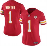 Cheap Women's Kansas City Chiefs #1 Xavier Worthy Red 2024 Draft Vapor Untouchable Limited Football Stitched Jersey