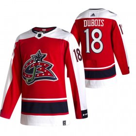 Wholesale Cheap Columbus Blue Jackets #18 Pierre-Luc Dubois Red Men\'s Adidas 2020-21 Reverse Retro Alternate NHL Jersey