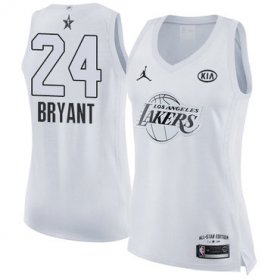 Wholesale Cheap Nike Los Angeles Lakers #24 Kobe Bryant White Women\'s NBA Jordan Swingman 2018 All-Star Game Jersey