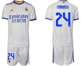 Wholesale Cheap Men 2021-2022 Club Real Madrid home white 24 Soccer Jerseys