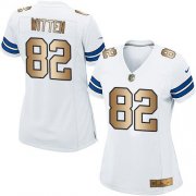 Wholesale Cheap Nike Cowboys #82 Jason Witten White Women's Stitched NFL Elite Gold Jersey