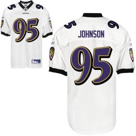 Wholesale Cheap Ravens #95 Jarret Johnson White Stitched NFL Jersey
