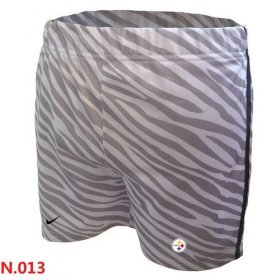Wholesale Cheap Women\'s Nike NFL Pittsburgh Steelers Embroidered Team Logo Zebra Stripes Shorts
