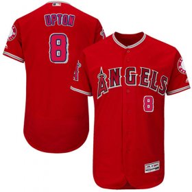 Wholesale Cheap Angels of Anaheim #8 Justin Upton Red Flexbase Authentic Collection Stitched MLB Jersey