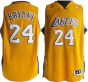 Wholesale Cheap Los Angeles Lakers #24 Kobe Bryant Revolution 30 Swingman Yellow Jersey