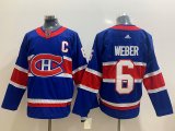 Wholesale Cheap Men's Montreal Canadiens #6 Shea Weber Blue Adidas 2020-21 Alternate Authentic Player NHL Jersey