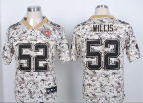 Wholesale Cheap Nike 49ers #52 Patrick Willis Camo USMC Men\'s Stitched NFL Elite Jersey