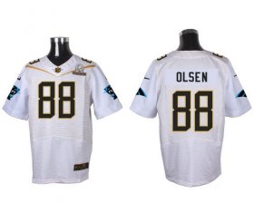 Wholesale Cheap Nike Panthers #88 Greg Olsen White 2016 Pro Bowl Men\'s Stitched NFL Elite Jersey