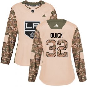 Wholesale Cheap Adidas Kings #32 Jonathan Quick Camo Authentic 2017 Veterans Day Women\'s Stitched NHL Jersey
