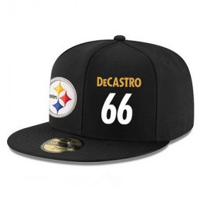 Wholesale Cheap Pittsburgh Steelers #66 David DeCastro Snapback Cap NFL Player Black with White Number Stitched Hat