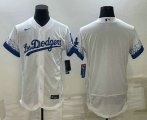 Cheap Men's Los Angeles Dodgers Blank White City Connect Flex Base Stitched Baseball Jersey