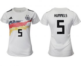 Wholesale Cheap Women\'s Germany #5 Hummels White Home Soccer Country Jersey