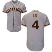 Wholesale Cheap Giants #4 Mel Ott Grey Flexbase Authentic Collection Road Stitched MLB Jersey