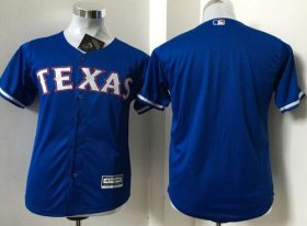 Wholesale Cheap Rangers Blank Blue Cool Base Stitched Youth MLB Jersey