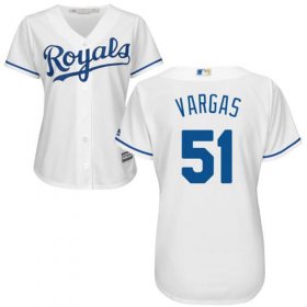 Wholesale Cheap Royals #51 Jason Vargas White Home Women\'s Stitched MLB Jersey