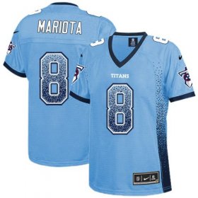 Wholesale Cheap Nike Titans #8 Marcus Mariota Light Blue Alternate Women\'s Stitched NFL Elite Drift Fashion Jersey