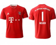 Wholesale Cheap Men 2020-2021 club Bayern Munchen home aaa version 1 red Soccer Jerseys