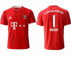 Wholesale Cheap Men 2020-2021 club Bayern Munchen home aaa version 1 red Soccer Jerseys