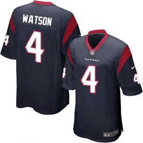 Wholesale Cheap Nike Texans #4 Deshaun Watson Navy Blue Team Color Youth Stitched NFL Elite Jersey