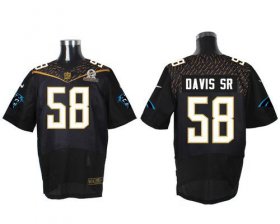 Wholesale Cheap Nike Panthers #58 Thomas Davis Sr Black 2016 Pro Bowl Men\'s Stitched NFL Elite Jersey