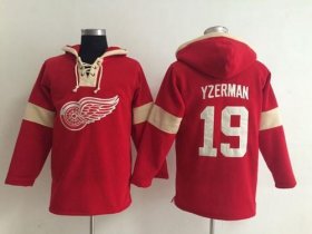 Wholesale Cheap Detroit Red Wings #19 Steve Yzerman Red Pullover NHL Hoodie