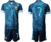 Wholesale Cheap Men 2020-2021 Season National team Argentina away blue 7 Soccer Jersey