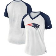 Wholesale Cheap Women's New England Patriots Nike White-Navy Top V-Neck T-Shirt
