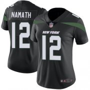 Wholesale Cheap Nike Jets #12 Joe Namath Black Alternate Women's Stitched NFL Vapor Untouchable Limited Jersey
