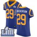 Wholesale Cheap Nike Rams #29 Eric Dickerson Royal Blue Alternate Super Bowl LIII Bound Men's Stitched NFL Vapor Untouchable Elite Jersey