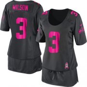 Wholesale Cheap Nike Seahawks #3 Russell Wilson Dark Grey Women's Breast Cancer Awareness Stitched NFL Elite Jersey