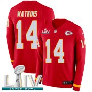 Wholesale Cheap Nike Chiefs #14 Sammy Watkins Red Super Bowl LIV 2020 Team Color Men's Stitched NFL Limited Therma Long Sleeve Jersey